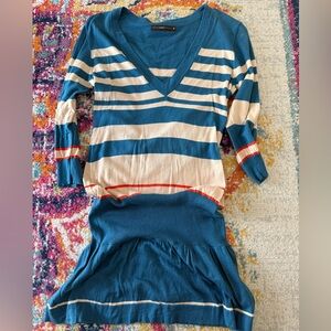 Hazel Blue and Cream Striped Dress size M